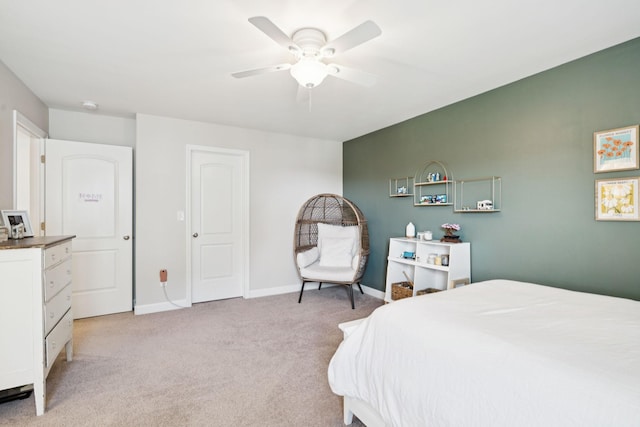 1074 Cantwell Pl, Spring Hill, TN 37174 - bedroom featuring light colored carpet, baseboards, and a ceiling fan