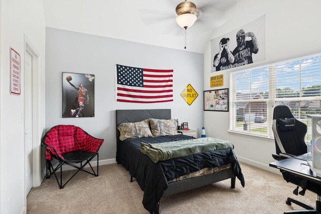 1074 Cantwell Pl, Spring Hill, TN 37174 - carpeted bedroom featuring multiple windows, a desk, baseboards, and a ceiling fan
