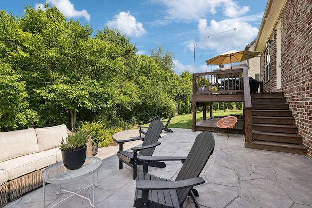 1074 Cantwell Pl, Spring Hill, TN 37174 - view of patio / terrace featuring an outdoor living space, a deck, and stairway