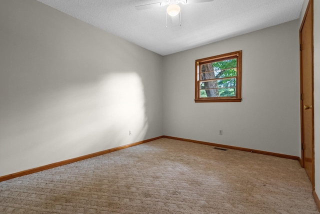 5595 Denmark Rd, Erin, TN 37061 - empty room featuring a ceiling fan, carpet floors, baseboards, and a textured ceiling