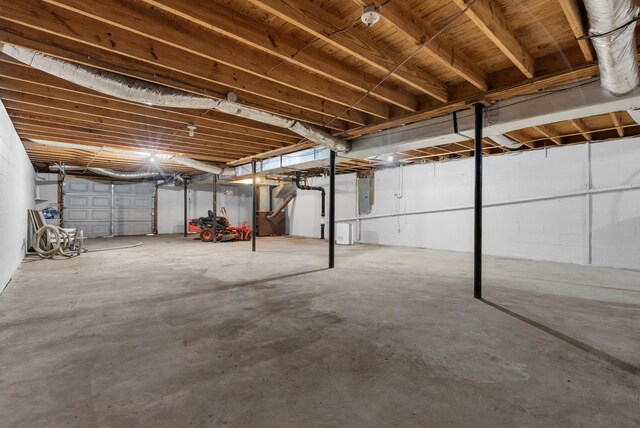 5595 Denmark Rd, Erin, TN 37061 - unfinished below grade area with electric panel