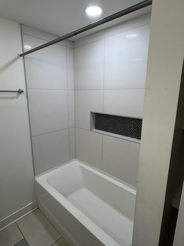 414 Washington St, Columbia, TN 38401 - full bathroom with recessed lighting, tile patterned floors, and bathtub / shower combination