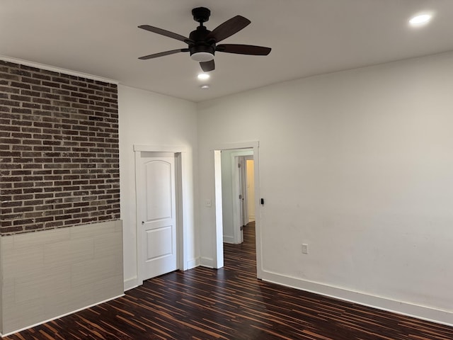 414 Washington St, Columbia, TN 38401 - unfurnished bedroom featuring wood finished floors, recessed lighting, ceiling fan, and baseboards