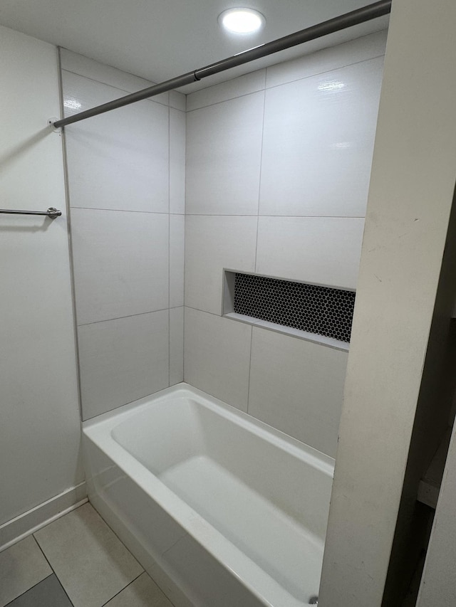 414 Washington St, Columbia, TN 38401 - bathroom featuring tile patterned floors, recessed lighting, and shower / bathtub combination