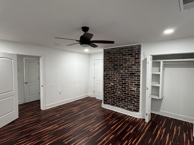 414 Washington St, Columbia, TN 38401 - unfurnished bedroom featuring wood finished floors, baseboards, a ceiling fan, and recessed lighting