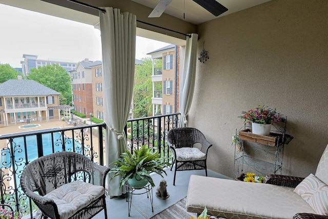 307 Seven Springs Way Unit 304, Brentwood, TN 37027 - balcony featuring a ceiling fan
