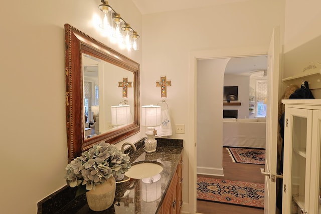 307 Seven Springs Way Unit 304, Brentwood, TN 37027 - bathroom with vanity and wood finished floors