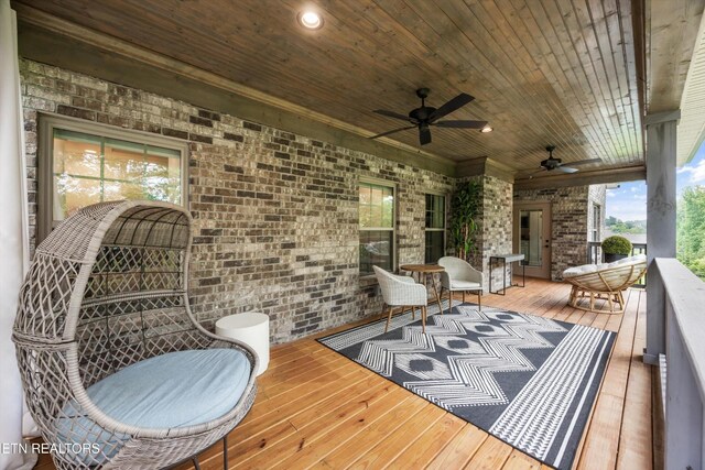 9327 Paradise Valley Ln, Knoxville, TN 37922 - wooden terrace with a ceiling fan