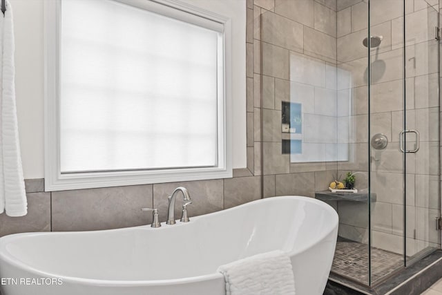 9327 Paradise Valley Ln, Knoxville, TN 37922 - full bathroom with a stall shower and a freestanding tub