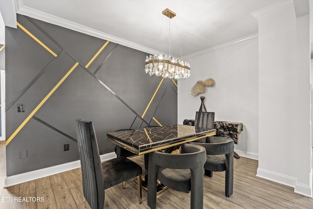 9327 Paradise Valley Ln, Knoxville, TN 37922 - dining space featuring a chandelier, ornamental molding, and wood finished floors