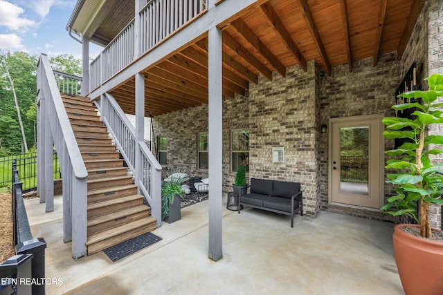 9327 Paradise Valley Ln, Knoxville, TN 37922 - view of patio featuring stairway and outdoor lounge area