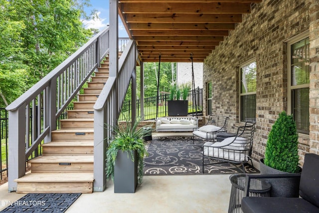 9327 Paradise Valley Ln, Knoxville, TN 37922 - view of patio with stairs and outdoor lounge area