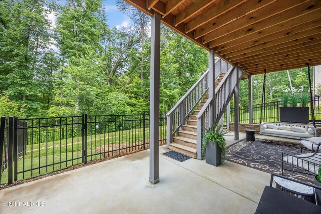 9327 Paradise Valley Ln, Knoxville, TN 37922 - view of patio featuring stairway