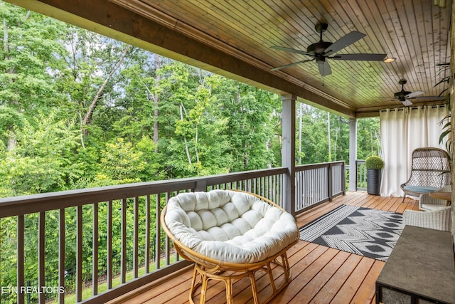 9327 Paradise Valley Ln, Knoxville, TN 37922 - wooden deck featuring ceiling fan