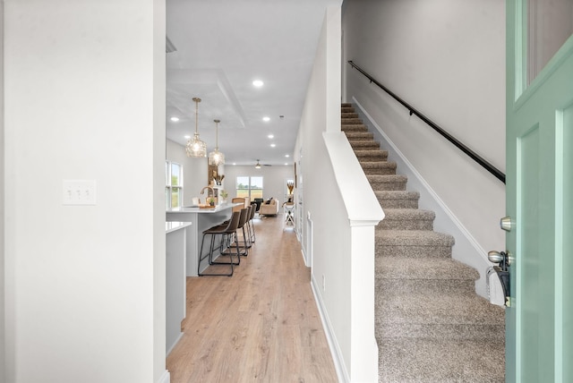 1002 Cherry Acres, Clarksville, TN 37042 - stairway featuring recessed lighting and wood finished floors