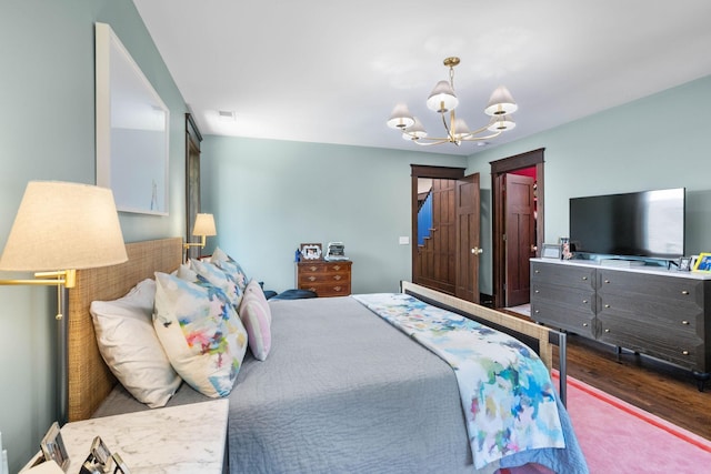 1400 Linden Ave, Nashville, TN 37212 - bedroom featuring a chandelier and wood finished floors