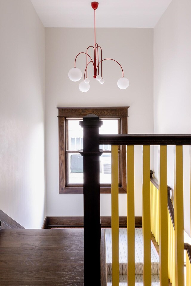 1400 Linden Ave, Nashville, TN 37212 - stairway featuring a chandelier