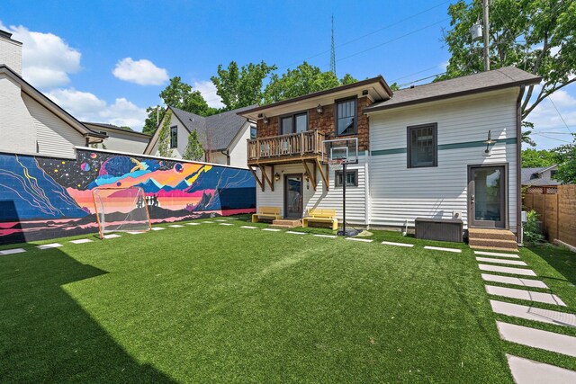 1400 Linden Ave, Nashville, TN 37212 - back of property featuring a balcony and entry steps