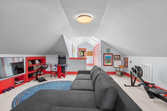 1400 Linden Ave, Nashville, TN 37212 - rec room with carpet, lofted ceiling, and baseboards