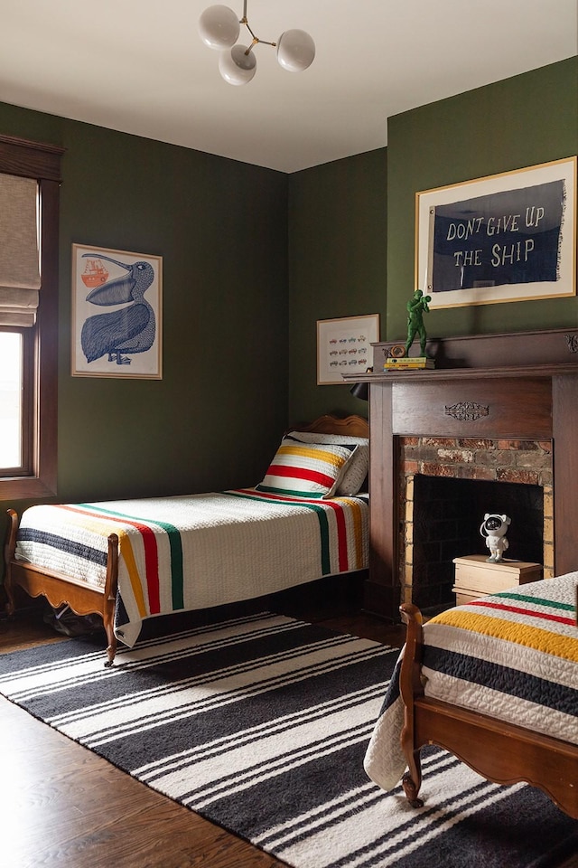 1400 Linden Ave, Nashville, TN 37212 - bedroom with wood finished floors and a fireplace