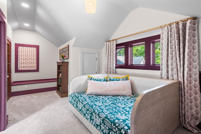 1400 Linden Ave, Nashville, TN 37212 - bedroom with vaulted ceiling, carpet, and recessed lighting