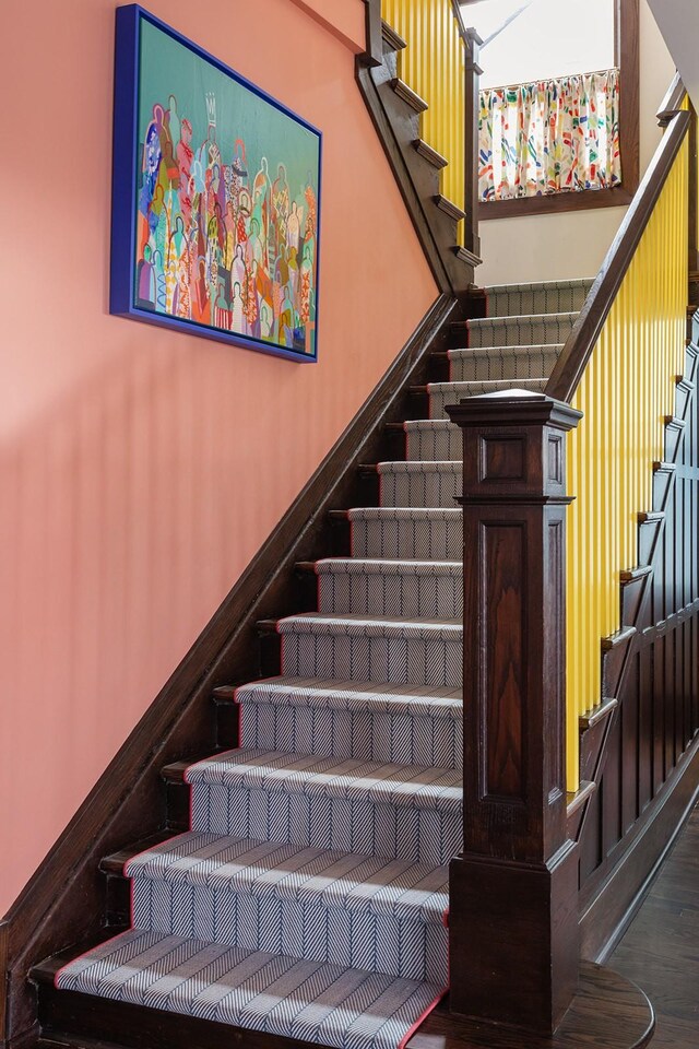 1400 Linden Ave, Nashville, TN 37212 - staircase with wood finished floors