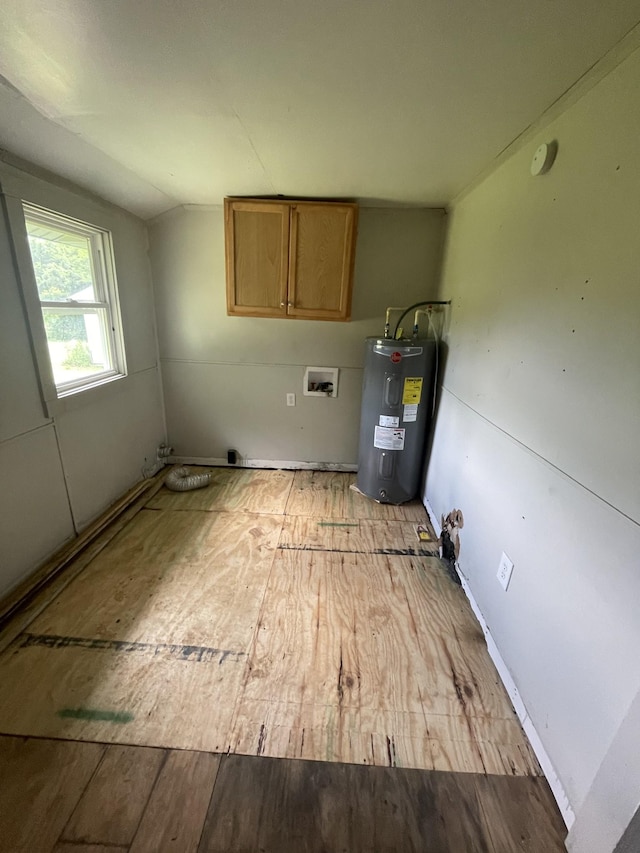 2034 Tennessee St, Westpoint, TN 38486 - washroom with cabinet space, electric water heater, and washer hookup