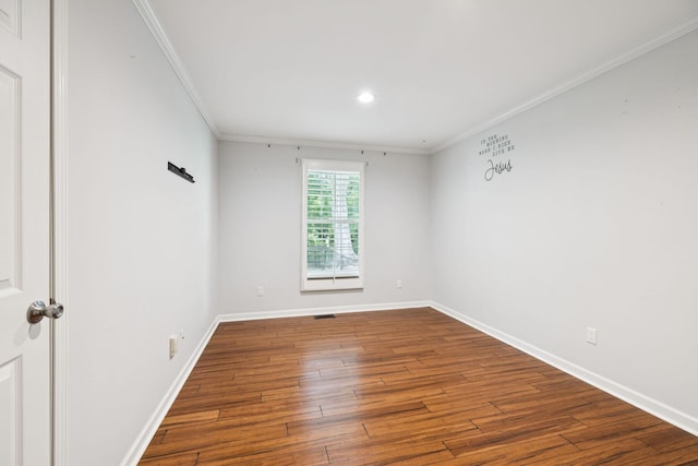 2408 Cantor Way, Spring Hill, TN 37174 - empty room with wood finished floors, crown molding, baseboards, and recessed lighting