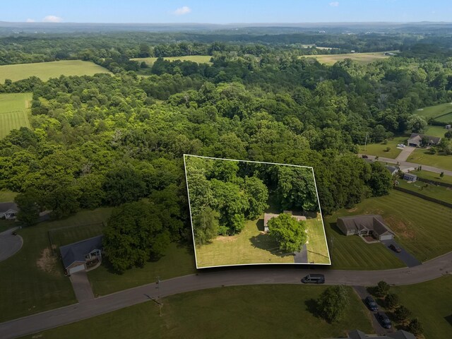 2408 Cantor Way, Spring Hill, TN 37174 - aerial view of property and surrounding area featuring a heavily wooded area and property parcel outlined