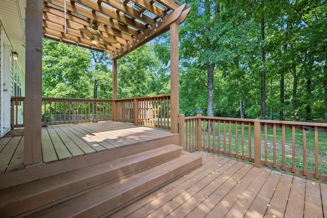 2408 Cantor Way, Spring Hill, TN 37174 - deck with a pergola and view of wooded area