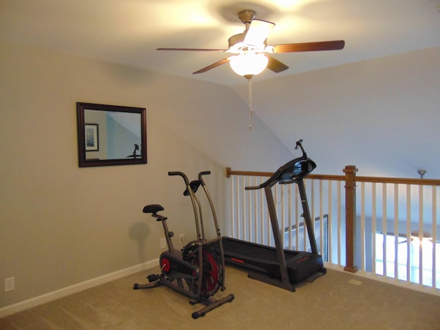1920 Alysheba Run, Murfreesboro, TN 37128 - workout room with a ceiling fan, carpet floors, and baseboards