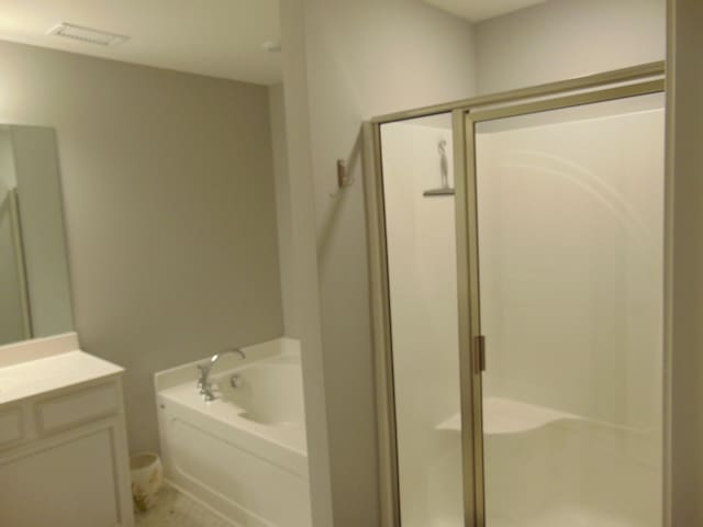1920 Alysheba Run, Murfreesboro, TN 37128 - bathroom featuring vanity, a stall shower, and a garden tub