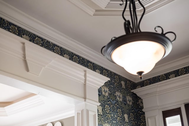 3448 Colebrook Dr, Thompsons Station, TN 37179 - detailed view of ornamental molding and wallpapered walls