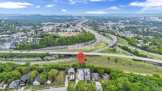 525 31st Ave N Unit A, Nashville, TN 37209 - drone / aerial view of a major roadway and a mountainous background