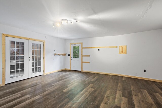 2614 Flamingo Dr, Nashville, TN 37207 - empty room featuring wood finished floors, baseboards, and french doors