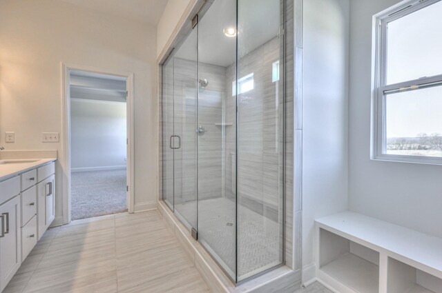475 Triple Crown Cir, Gallatin, TN 37066 - full bathroom featuring vanity, a stall shower, and baseboards