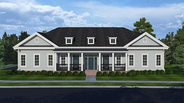 7363 Carothers Rd Unit 526-102, Nolensville, TN 37135 - view of front of home featuring a porch, a front lawn, and a shingled roof