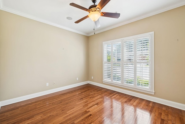 204 Magnolia Glen Ct, Manchester, TN 37355 - empty room featuring wood finished floors, ornamental molding, baseboards, and ceiling fan