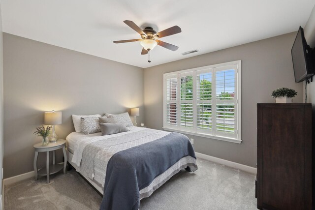 1926 Cliffview Ct, Murfreesboro, TN 37128 - bedroom with baseboards, light colored carpet, and ceiling fan