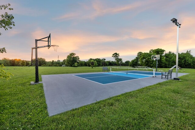 1926 Cliffview Ct, Murfreesboro, TN 37128 - view of basketball court with a tennis court, a lawn, and community basketball court