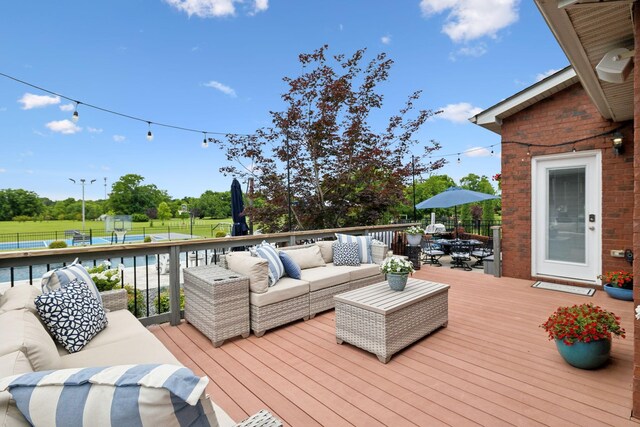 1926 Cliffview Ct, Murfreesboro, TN 37128 - wooden terrace featuring an outdoor living space