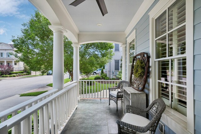 1577 Westhaven Blvd, Franklin, TN 37064 - porch with a ceiling fan