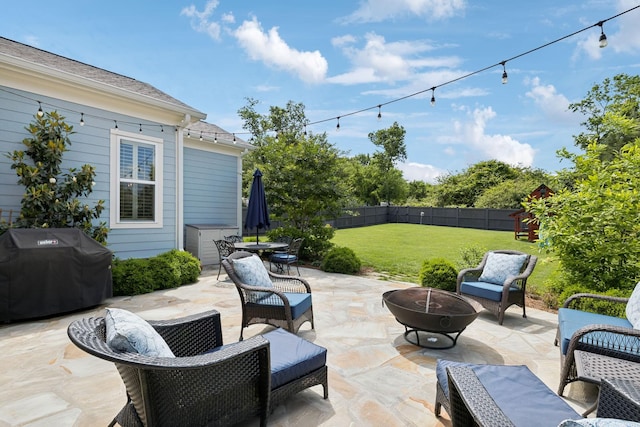 1577 Westhaven Blvd, Franklin, TN 37064 - view of patio / terrace featuring a fire pit and area for grilling