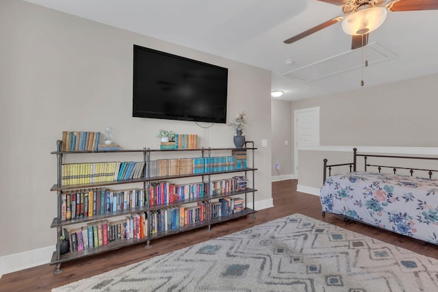 1240 Hensfield Dr, Murfreesboro, TN 37128 - bedroom with attic access, baseboards, and wood finished floors