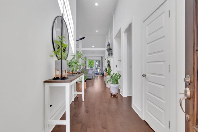1240 Hensfield Dr, Murfreesboro, TN 37128 - entryway with dark wood-type flooring and recessed lighting
