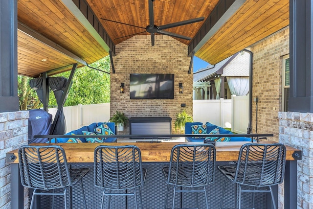 1240 Hensfield Dr, Murfreesboro, TN 37128 - view of patio / terrace featuring a ceiling fan and area for grilling
