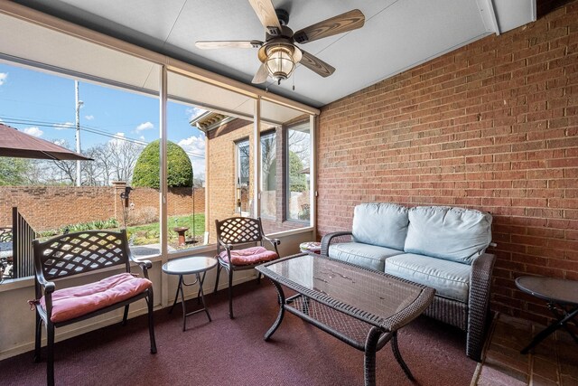 100 Carriage Way, Hendersonville, TN 37075 - sunroom / solarium featuring outdoor lounge area and a ceiling fan