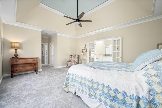 100 Carriage Way, Hendersonville, TN 37075 - carpeted bedroom with crown molding, baseboards, and a ceiling fan