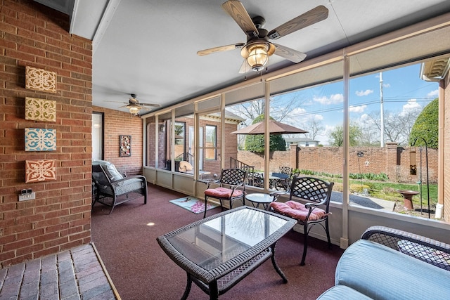 100 Carriage Way, Hendersonville, TN 37075 - sunroom / solarium featuring a ceiling fan