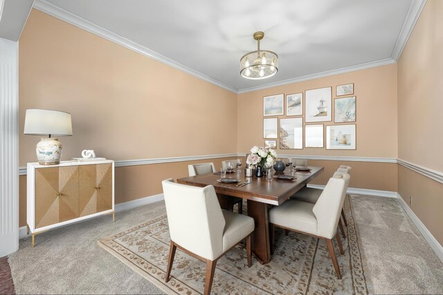 100 Carriage Way, Hendersonville, TN 37075 - dining room with carpet, a chandelier, crown molding, and baseboards